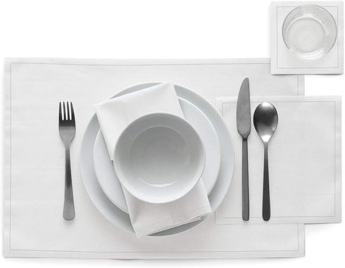 MY DRAP Washable and Reusable Cloth Placemat - 17.7 x 12.6 in, 12 Per Roll, Cotton Cream