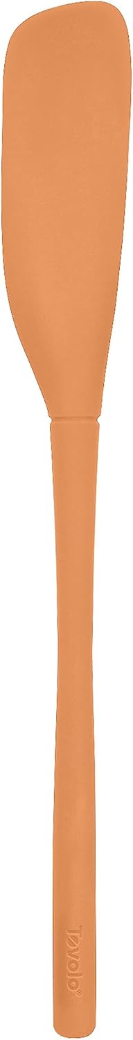 Tovolo Apricot Flex-Core All-Silicone Jar Scraper Spatula, Angled Turner Kitchen Tool