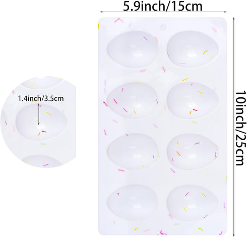 Rthjsfj 8-Cavity 2Pcs Easter Egg Shape Silicone Molds, Food-grade Baking Supplies for DIY Cake Decoration, Chocolate
