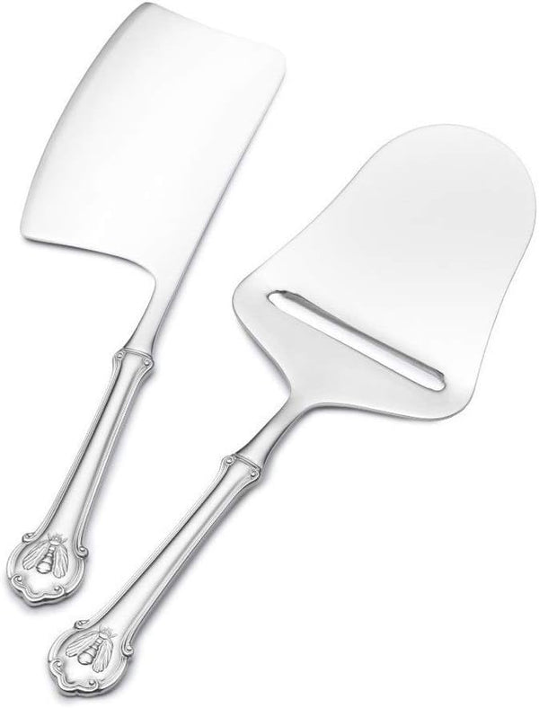 Wallace Napoleon Bee 2-Piece Cheese Set, 18/10 Stainless Steel, Silver