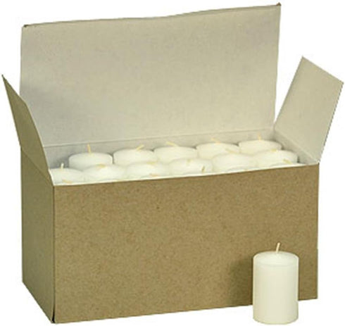 36 Pack White Unscented Votive Candles, Bulk 15hr