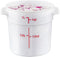 Restaurantware-Met Lux 1 Quart Food Storage Container: White Storage Container with Red Volume Markers, Lids Sold