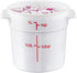 Restaurantware-Met Lux 1 Quart Food Storage Container: White Storage Container with Red Volume Markers, Lids Sold