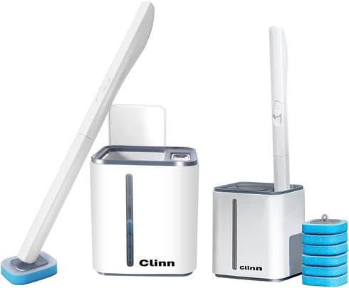 Magic Wand Disposable Toilet Clean Kit | Toilet Cleaning Brush Set with 12 Brush Heads, Toilet Wand and Storage Box