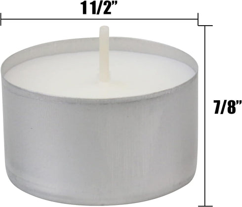 Stonebriar Bulk 50 Pack Unscented Smokeless Long Tea Light Candles, 8 Hour Extended Burn Time, White, 50 Count