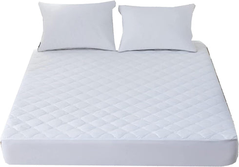 Waterproof Full Mattress Protector Pad 54x72 for Pull Out Sofa Bed, Quilted Fitted Cover up to 8 Inch Deep, White