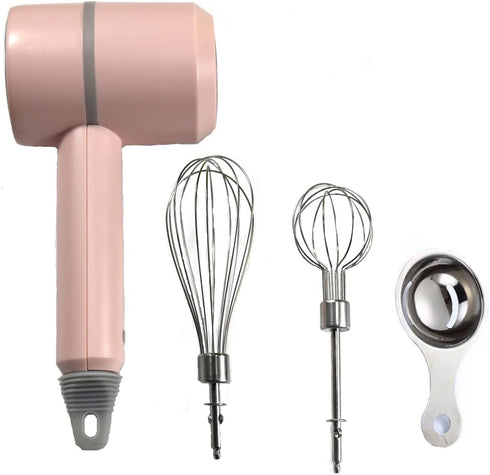 Hand Mixer, Portable Electric Cordless 3-Speed Mixer, USB Rechargeable with Twin Mixer Whips for Kitchen Baking