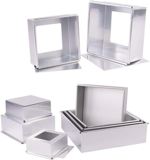 Anodized Aluminum Square Cheesecake Pan, Chiffon Cake Mold Baking Mould with Removable Bottom, 6 Inch x 6 Inch x 3 Inch