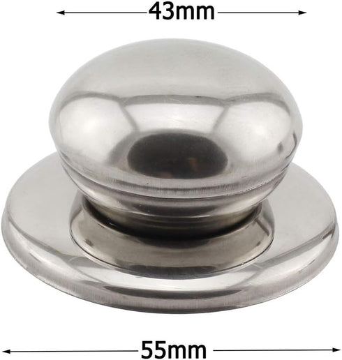 2-Pack Universal Pot Lid Cover Knob Handle, 2.1 Inch Stainless Steel Replacement Cookware