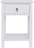 Bonnlo White Nightstand, Small Nightstand with Drawer & Shelf, Farmhouse Night Stand Bedroom, End Table/Bedside