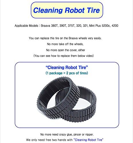 Braava 380t Compatible Tires/Tread/Wheels for iRobot (1pack=2pcs)