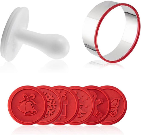6PCS Silicone Cookie Stamp Press Cookie Cutter Biscuit for DIY Christmas Christmas and Daily Baking by Gurlideo