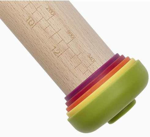 Joseph Joseph PrecisionPin Baking Adjustable Rolling Pin - Consistent and Even Dough Thickness for Perfect Baking Results, Multicolor by Joseph Joseph
