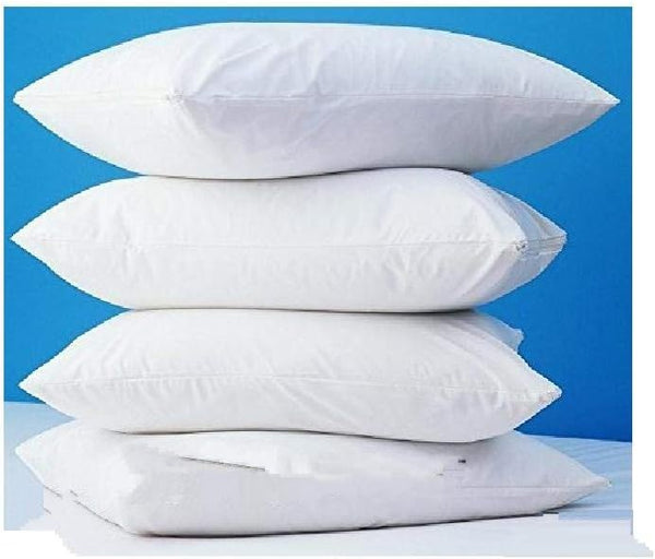 4 Pack Deluxe Zippered Vinyl Pillow Covers - Waterproof Protectors, Standard Size 20"x29"