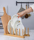 Lawei 4 Pack Bamboo Dish Drying Rack, Plate Rack Stand for Kitchen Cabinet Organizer