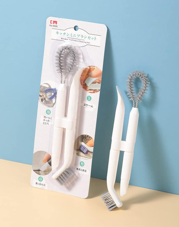 Crevice Cleaning Brushes (White) Deep Clean Brush Set, Small Cleaning Brush Set for Deep Detail Cleaning Scrub Brush for Kitchen and Appliances Grout Brush for Crevice and Narrow Space Tile by JWCE.