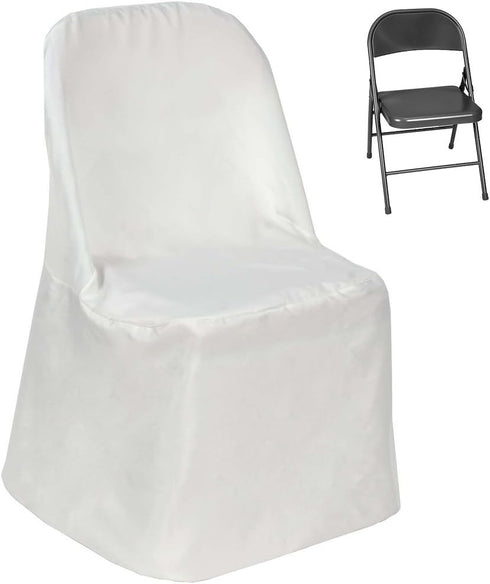 Elegant Ivory Round Folding Chair Cover