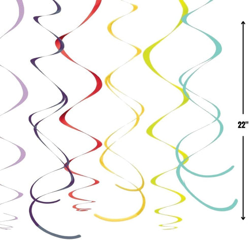 Amscan Party Hanging Swirls, Rainbow, Party Decor