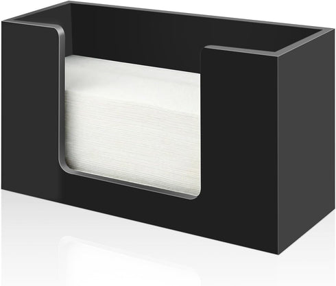 Hilislog Wooden Paper Towel Dispenser Countertop Paper Towel Holder Counter for Bathroom Black