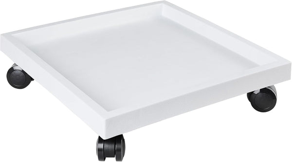 9.8 Inch Square Rolling Plant Caddy Saucer with Wheels, Heavy Duty Wheeled