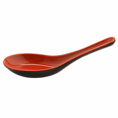 G.E.T. 6026-RB Red/Black 0.6 oz. Soup Spoon, Break Resistant Dishwasher Safe Melamine Plastic, Pack of 12
