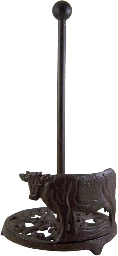 Cow Kitchen Decor 13 Inch Cast Iron Cow Paper Towel Holder