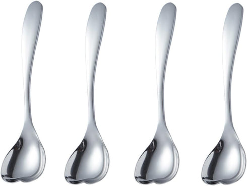 Cute Heart Shape Spoon, Stainless Steel Coffee Spoon, Dessert Tea Appetizer Spoon for Cake Ice Cream