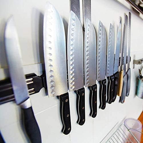 Magnetic Knife Strips Set of 2, 15 Inch Knife Storage Strip, Kitchen Utensil Holder, Multipurpose Knife Rack