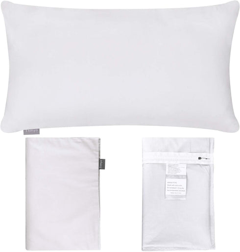 Thmyo 4-Pack 100% Cotton Lumbar Throw Pillow Case, 12x20inch/30x50cm, White (Covers Only, Not Pillows)
