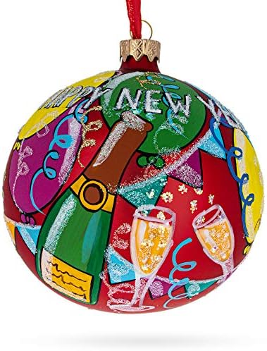4 Inches Festive Celebration Glass Ball Christmas Ornament