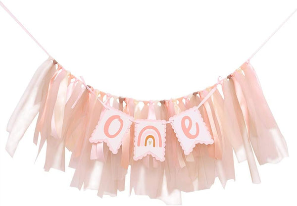 Bohemian 1st Birthday Banner - Bohemian Rainbow High Chair Banner, First Birthday