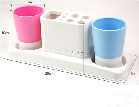 Set Eslite Bathroom Toothbrush Toothpaste Stand Organizer Plastic Storage Rack