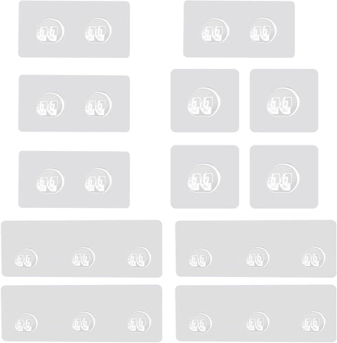 Meisuitd 12Pcs Adhesive Hooks Sticker, Waterproof Corner Shower Caddy Adhesive Hooks Replacement, Strong