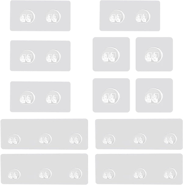 Meisuitd 12Pcs Adhesive Hooks Sticker, Waterproof Corner Shower Caddy Adhesive Hooks Replacement, Strong