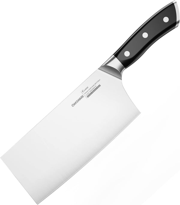 7 Inch Cleaver Knife, Chinese Chopping Knife Cleaver, Sharp Meat Cleaver for Meat Cutting, German Steel & Ergonomic