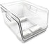 Isaac Jacobs 2-Piece Large Deep Stackable Clear Storage Bins, Versatile Use, Set of 2 for Desk, Office, Bathroom