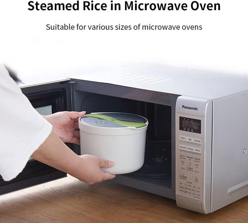 Microwave Rice Cooker, 2L Microwave Rice Steamer Pasta Cooker, Food Grade PP Microwave Cooker, Strainer and Steamer Pot