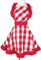Violet Mist Red Plaid Vintage Apron for Women - Cute Ruffle Frilly Kitchen Apron, Retro 50s Style for Cooking