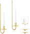 Gold Candle Sconces Set of 2, 13.2 Inch Taper & Pillar Wall