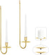 Gold Candle Sconces Set of 2, 13.2 Inch Taper & Pillar Wall