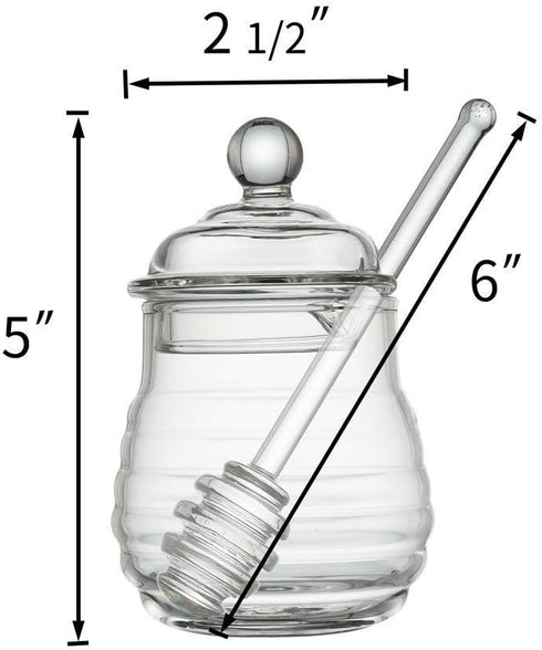 Syrup,9 Mkono Honey Dispenser Glass Honey Jar with Dipper and Lid Honey Pot Container for Home Kitchen Storing Honey