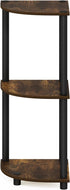 Furinno Turn-N-Tube 3-Tier Reversible Corner Display Rack, Multipurpose Shelving Unit, Amber Pine/Black