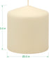 Stonebriar 6 Pack Tall 3 x 3 Inch 18 Hour Long Burning Unscented Ivory Wax Pillar Candles