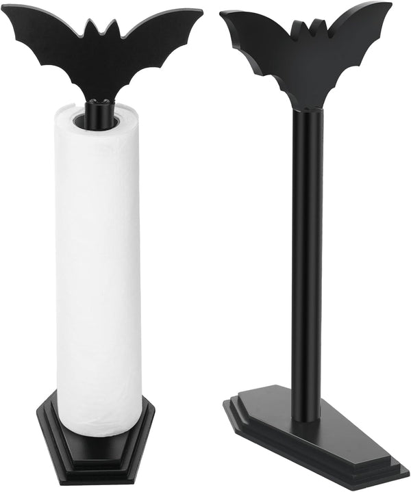 Yaomiao 2 Pcs Paper Towel Holder Bat Halloween Decor Gothic Paper Towel Holder