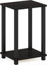 2-Tier Furinno Simplistic Side Table, Small End Table with Open Shelf, Easy Assembly Toolless Night Stand, Nightstand