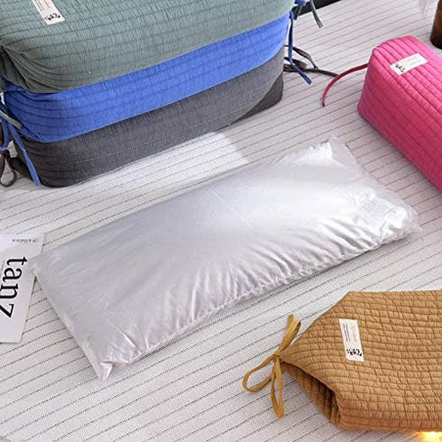 BEDAZE 14''x21'' Buckwheat Pillow for Sleeping Neck Roll Pillow Provide Firm Support, Adjustable Loft Bolster Pillow