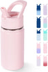 Fijinhom 12oz Kids Water Bottle for School, Toddler Bottles with Straws, Stainless