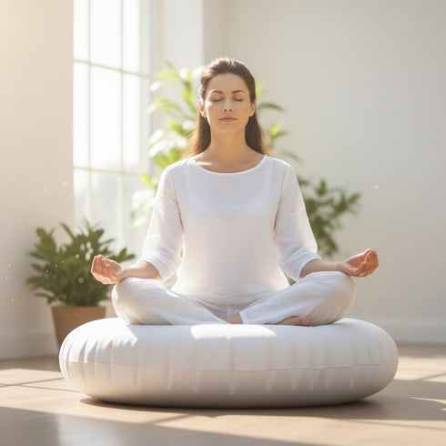 32 Inch THE ART BOX Round Floor Pillow Insert Extra Thick Hypoallergenic Polyester Fill, Meditation Cushion & Large