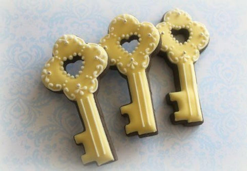 House & Antique Key Realtor Cookie Cutter Set, 2 Piece Tin Plated Steel, Made in the USA