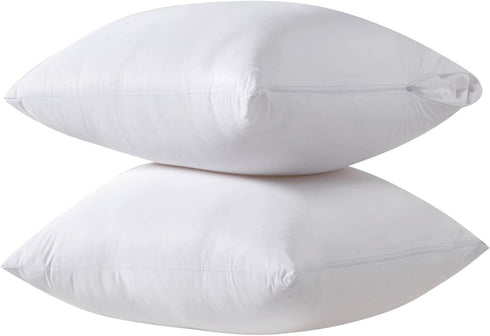 Cooling Bamboo Viscose Feather Proof Pillow Protectors with Zipper, King Size Waterproof Down Proof Covers for Bed